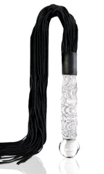 Icicles No. 38 Glass Handled Whip and Dildo front