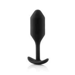 B Vibe Snug Plug 2 Silicone Butt Plug Black Angle View