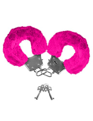 Neon Furry Cuffs Pink Front