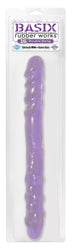 Basix Rubber Works 16 Inch Double Dildo Purple Package