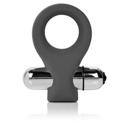 Embrace Lover's Silicone Vibrating Cock Ring in Gray Front