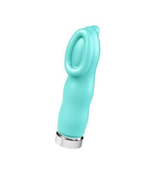 Vedo Luv Plus Rechargeable Clit Vibe Turquoise Angle View